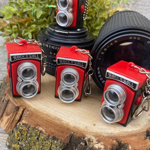 Camera Keychain-Red Camera Charm Keyring