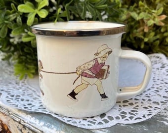 Enamelware Cup Keepsake Golden Rabbit