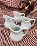 Mini Pitcher Creamers- Set of (4) Four Personal Creamers-Individual Syrup Pours