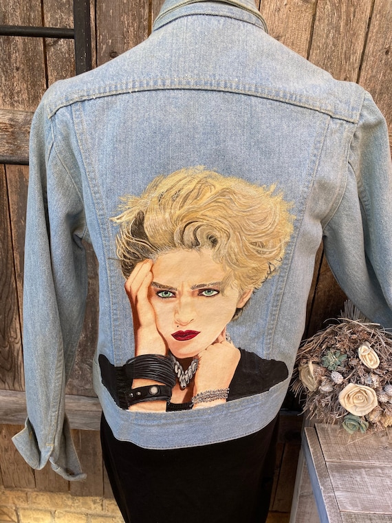 Pop Star Madonna-Lee Jean Jacket-1990s Madonna Alb