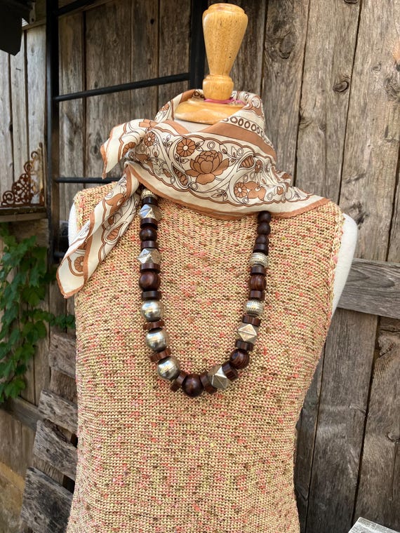 Beaded Necklace-Statement Bold-Blocks Jewelry - image 1