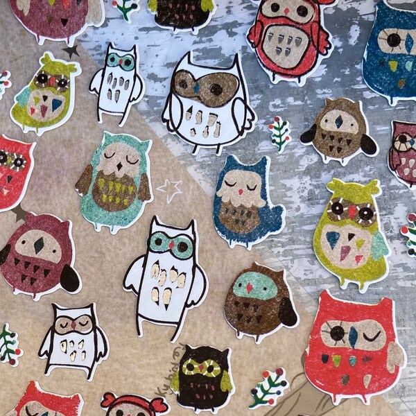 Owl Stickers-Abstract Owl Stickers-Personalize your Belongings