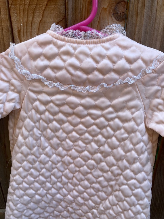 Vintage Robe-Retro Quilted Pink Robe- Warmth for … - image 8