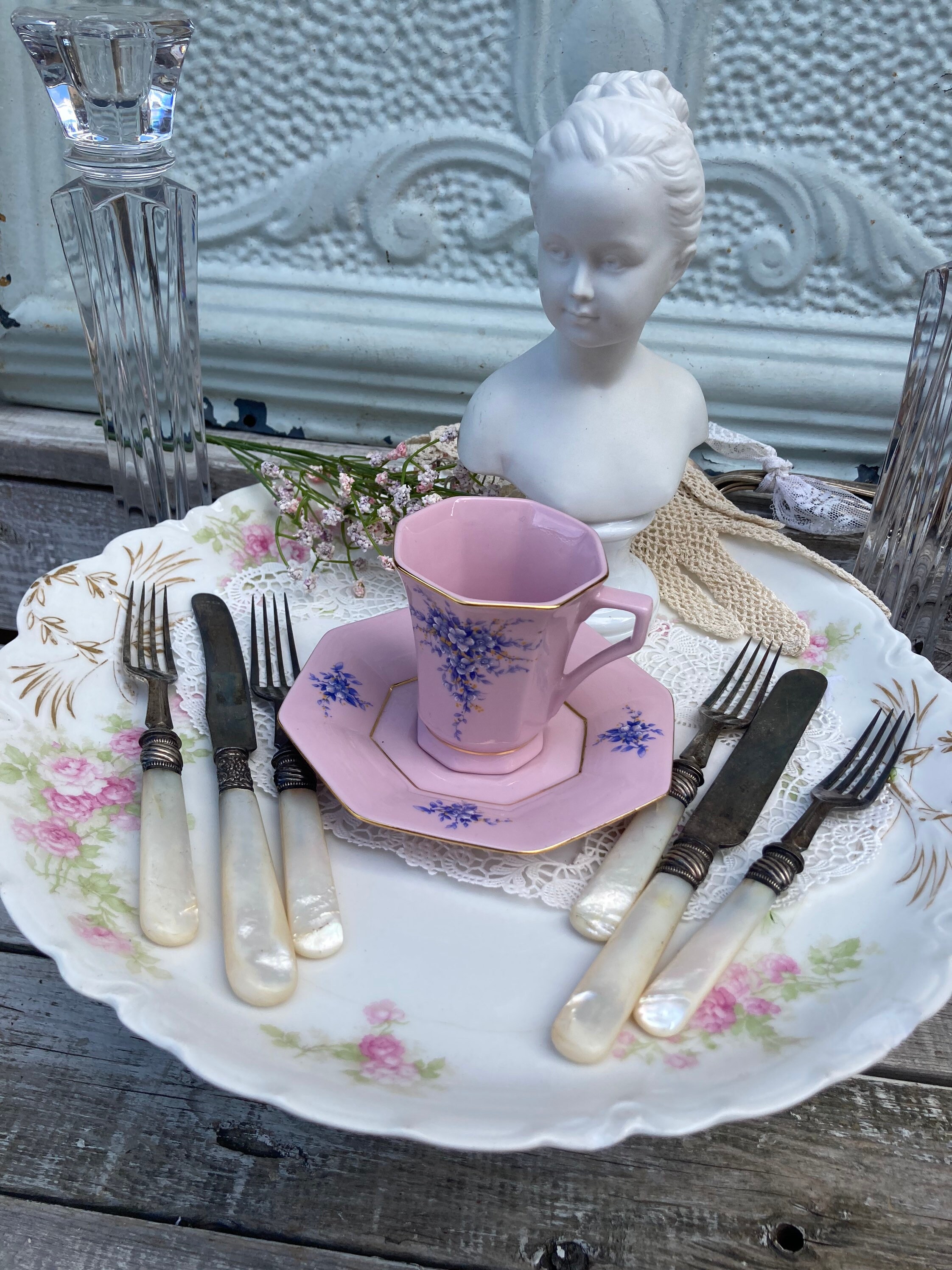 Mother of Pearl Silverware-antique Kitchen Collectible-forks