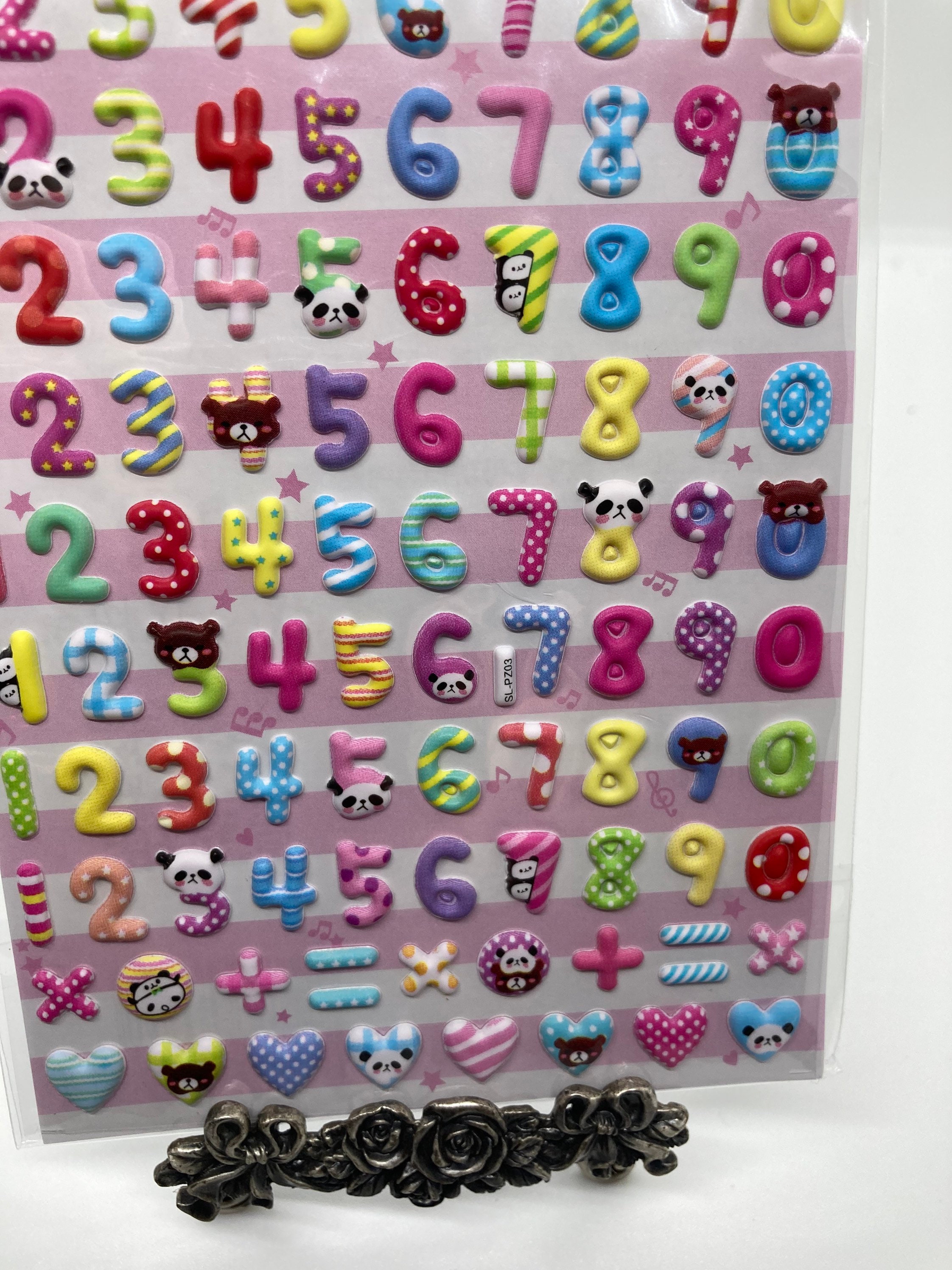 Number Puffy Stickers Arithmetic Puffy Stickers Learning Etsy