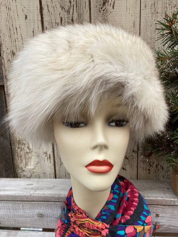 Authentic Silver Fox HatWinter Pillbox Hat Gem