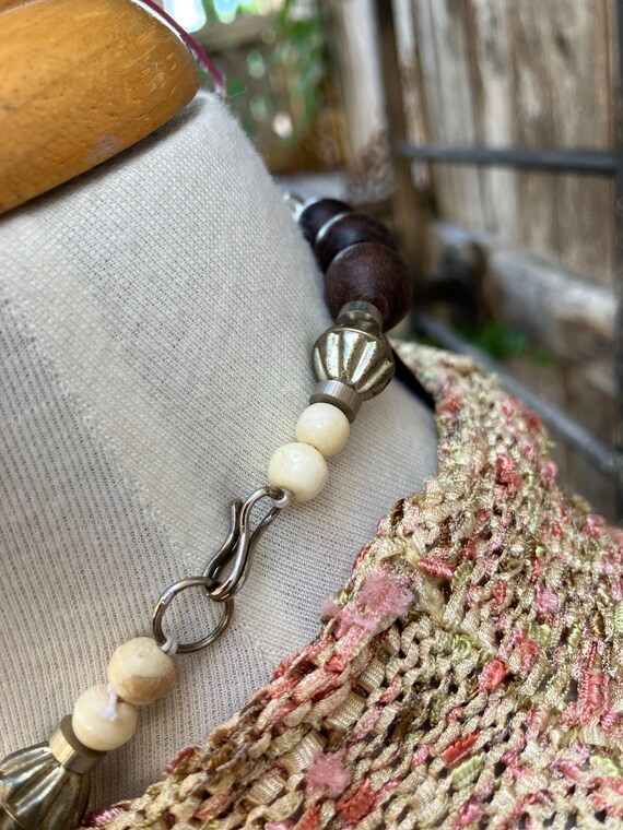 Beaded Necklace-Statement Bold-Blocks Jewelry - image 5