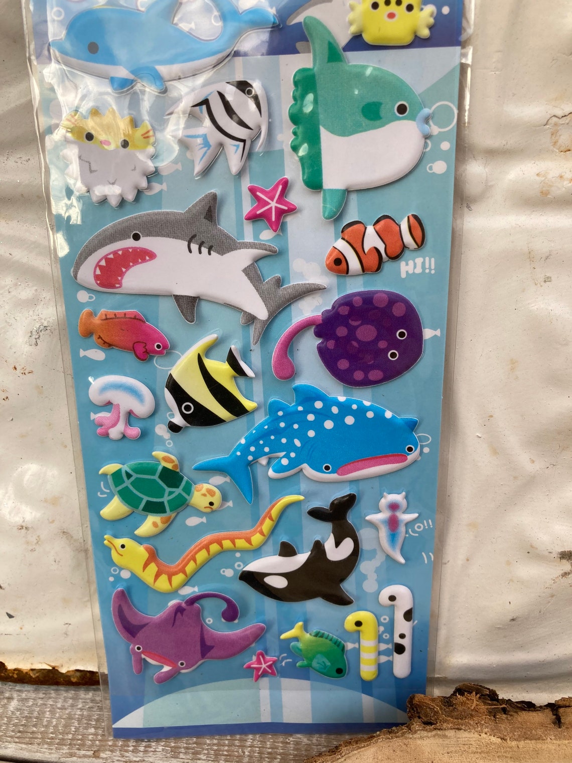 Sea Life Puffy Stickers-ocean Life Stickers - Etsy