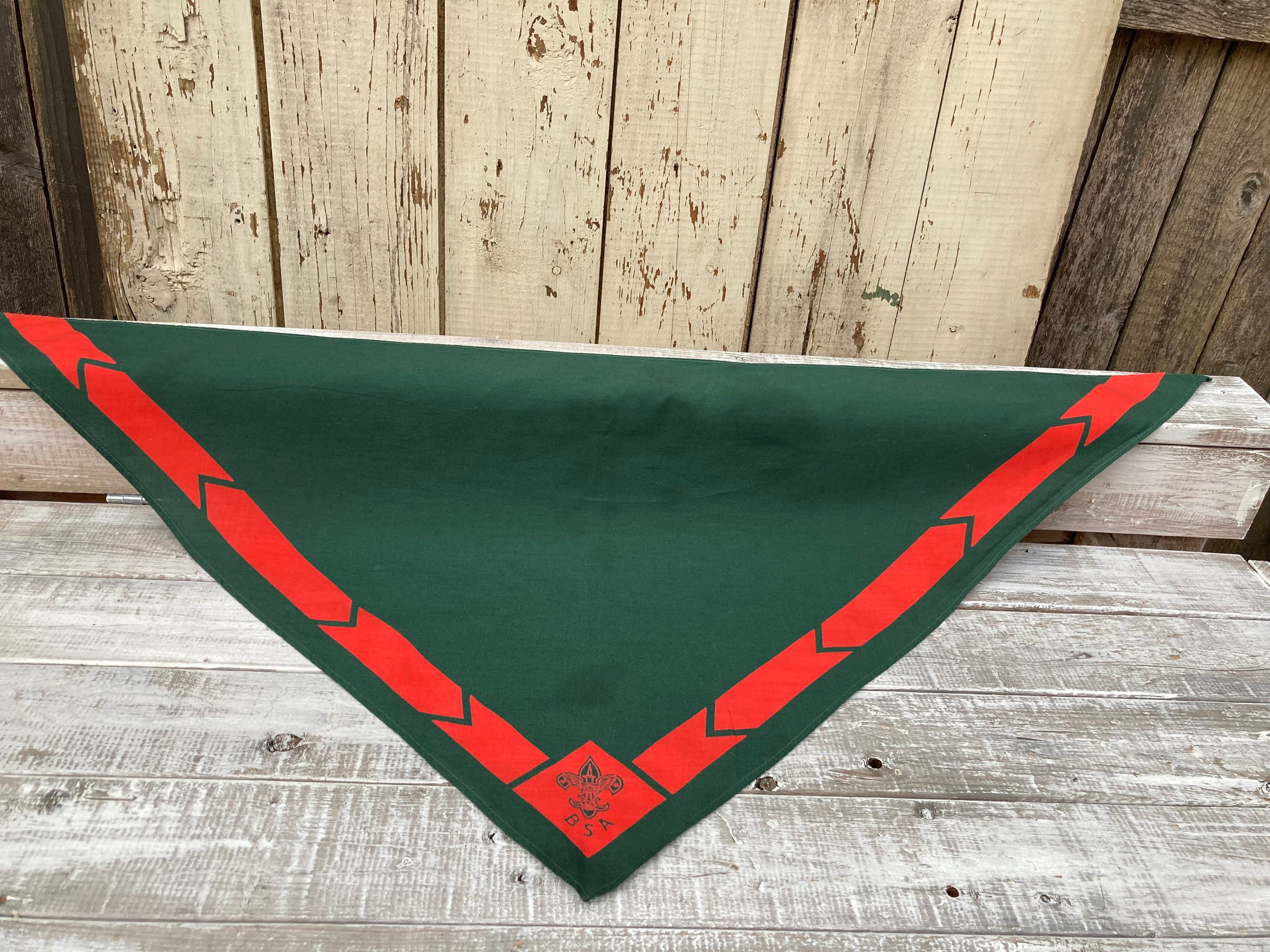 Boy Scouts of America Neckerchief BSA Green Red Scarf Boy Etsy