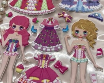 Dress Up Puffy Stickers-France Garb