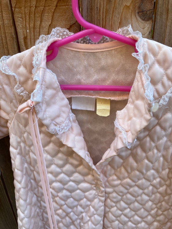 Vintage Robe-Retro Quilted Pink Robe- Warmth for … - image 3
