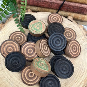 Antique Wood Checkers-Collectible Checkers-Crafting Supplies