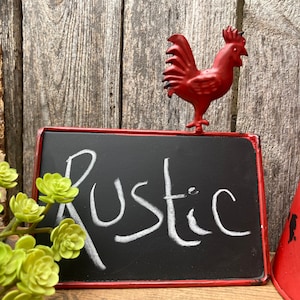Mini Rooster Chalkboard-Chalkboard Tent-Red Rooster Chalkboard Tent