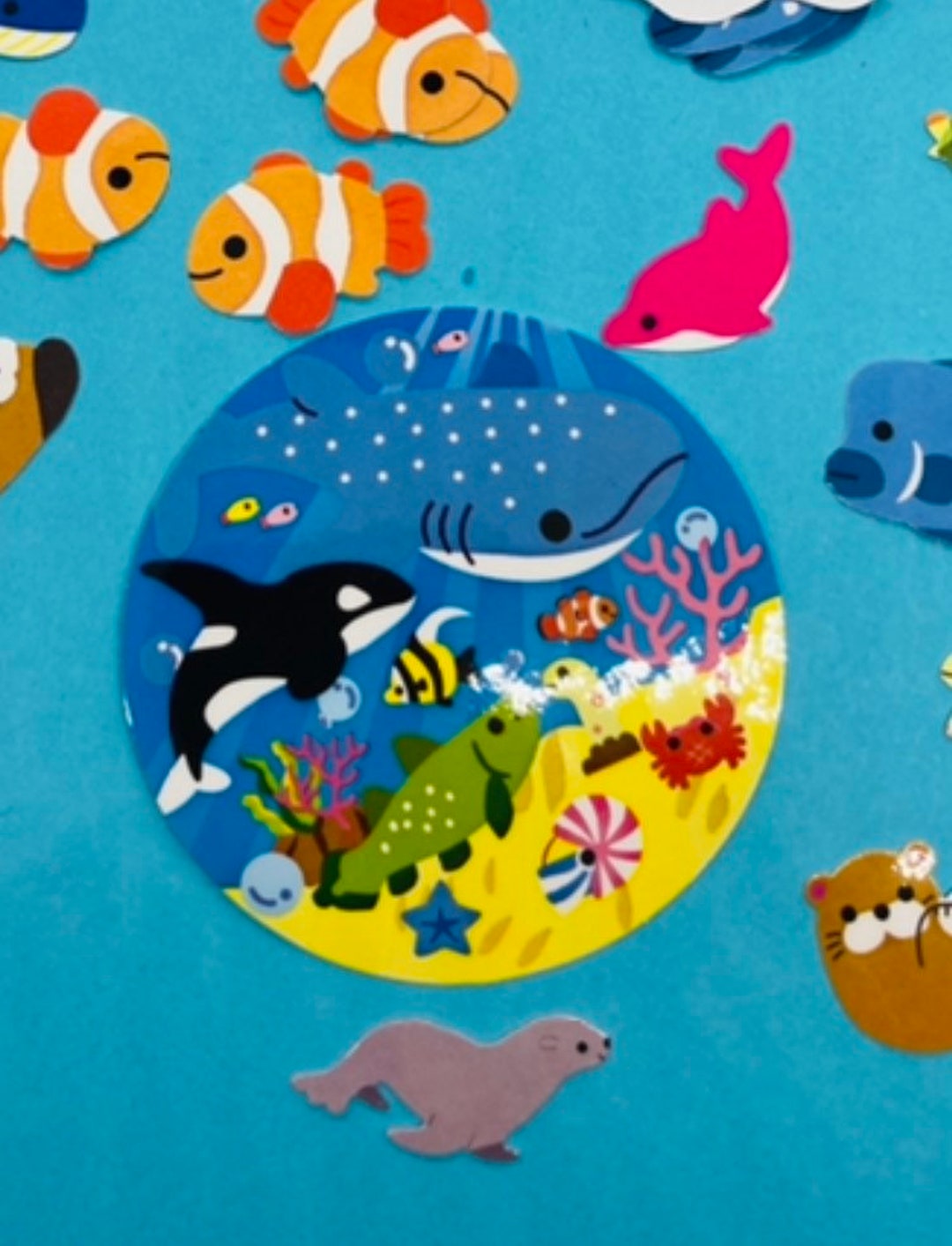Ocean Stickersfishstickerssummer Craftskids Stickers Etsy