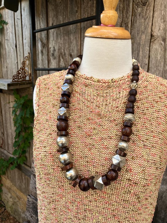 Beaded Necklace-Statement Bold-Blocks Jewelry - image 4