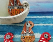 Viking Beserkers Clay Gnome Hanging Decoration Tomte Nordic
