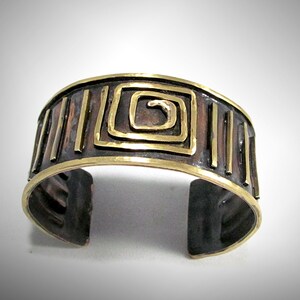 Tribal – Ethnic Inspired –Mixed Metal Copper & Brass Handmade Cuff Bracelet -   1&quot; x 7&quot; - CT002