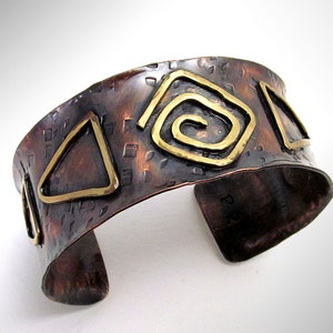 Copper and Brass Bracelet, Tibal-Ethnic, One of a kind, Unique, Gift for Him, Gift for Her. 7th Anniversry Gift, Ethnic Inspired, CT056