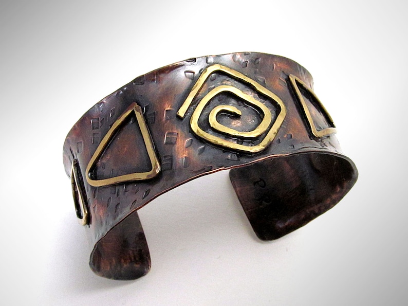 Shops Copper and Brass Bracelet, Tibal-Ethnic, One of a kind, Unique, Gift for Him, Gift for Her. 7th Anniversry Gift, Ethnic Inspired, CT056