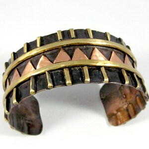 Mixed Metal Copper & Brass Handmade Cuff Bracelet - Tribal – Ethnic Inspired –1&quot; x 6 1/4&quot; -CT021