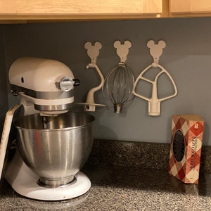 Mickey Ear Inspired Stand Mixer Attachment Wall Holder Hook Organizer 