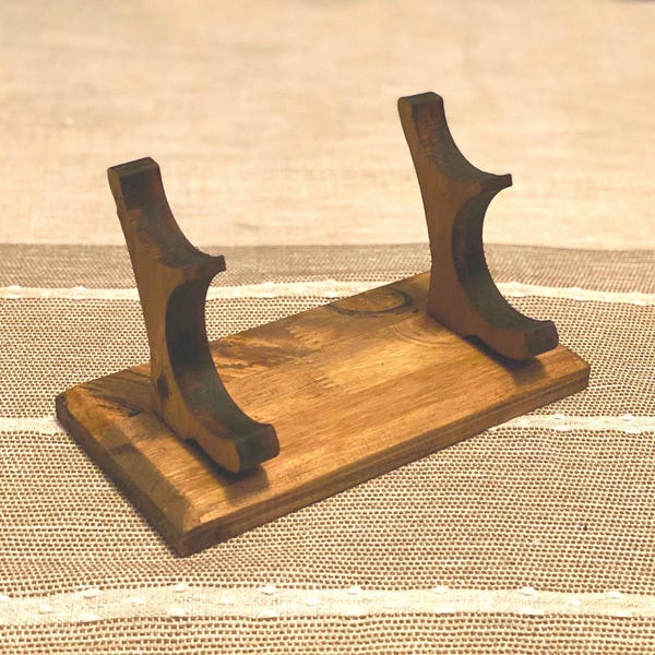Double Lightsaber Hilt Stand – Wooden Display, Universal Fit