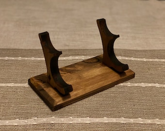 Supporto per doppia spada laser - Espositore in legno, vestibilità universale