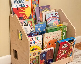 Kids Book Shelf, Montessori Kids Organizer Bookcase Storage for Nursery Playroom, Kids Room, Baby Book Shelf Playroom, Kids Activities,