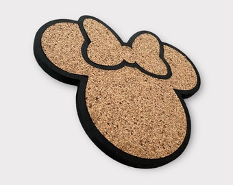 Mickey Mouse Inspired Cork Pin Board – Pine Wood Display for Collections