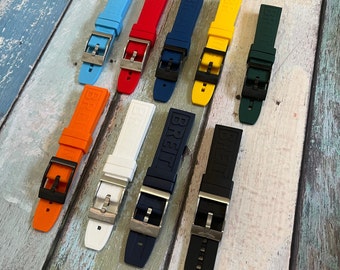 New 24,22,20mm Watch Band Replacement for Breitling High Quality Silicone, Multi Color Bracelet With Buckle Clasp