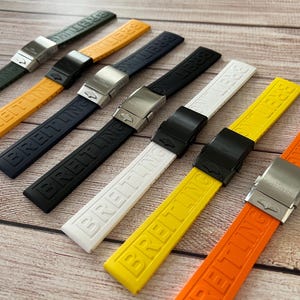 New 24,22,20mm Watch Band Replacement for Breitling High Quality Silicone Bracelet With Buckle Clasp