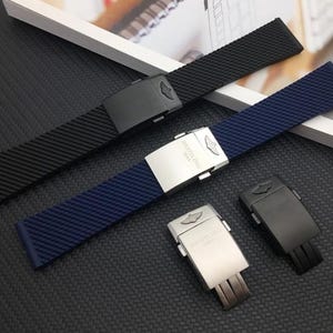 New 24,22mm Watch Band Replacement for Breitling High Quality Silicone Bracelet With Buckle Clasp