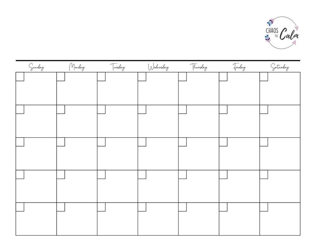 Calendar Sheet white - Etsy