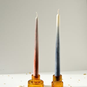 Pair of Handmade Organic Beeswax/Soywax 10-Inch Taper Candle-Smoky Infused-Organic Essential Oils-Dripless taper candles-Home Decor Gift image 1