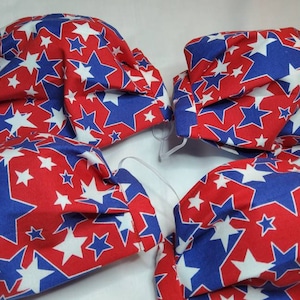 4 juillet Masque patriotique USA Stars Masque facial | Filtre à fil de nez lavable pocket | Drapeau américain rouge blanc bleu | Grand Jour commémoratif pour adultes
