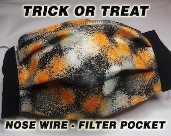 Halloween Face Mask Spooky Face Mask Washable Reusable Filter Pocket Nose Wire 2 strati Cotton Filter Cute Fall Mask Mask Trick or Treat