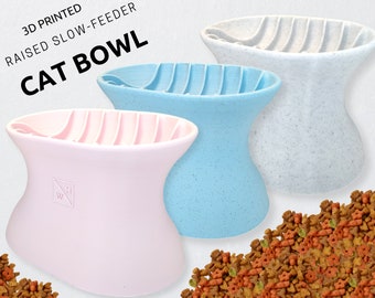 Raised Slow-Feeder Cat Bowl