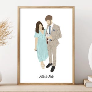 Custom portrait illustration art from your photo, print at home digital download! The pefect personalised gift for everyone in your life!