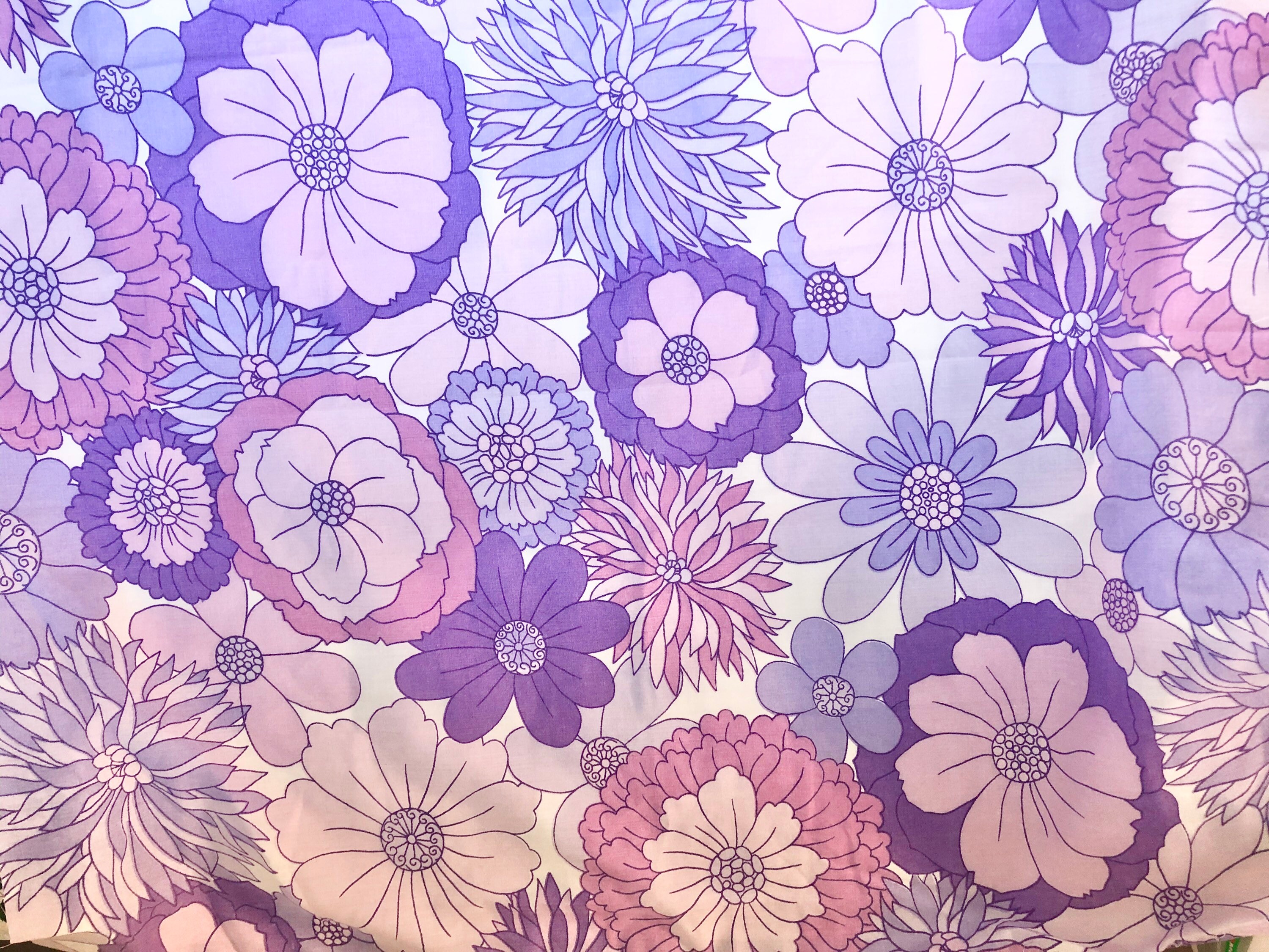 Vintage fabric fat / retro flower power offcut material cotton Etsy