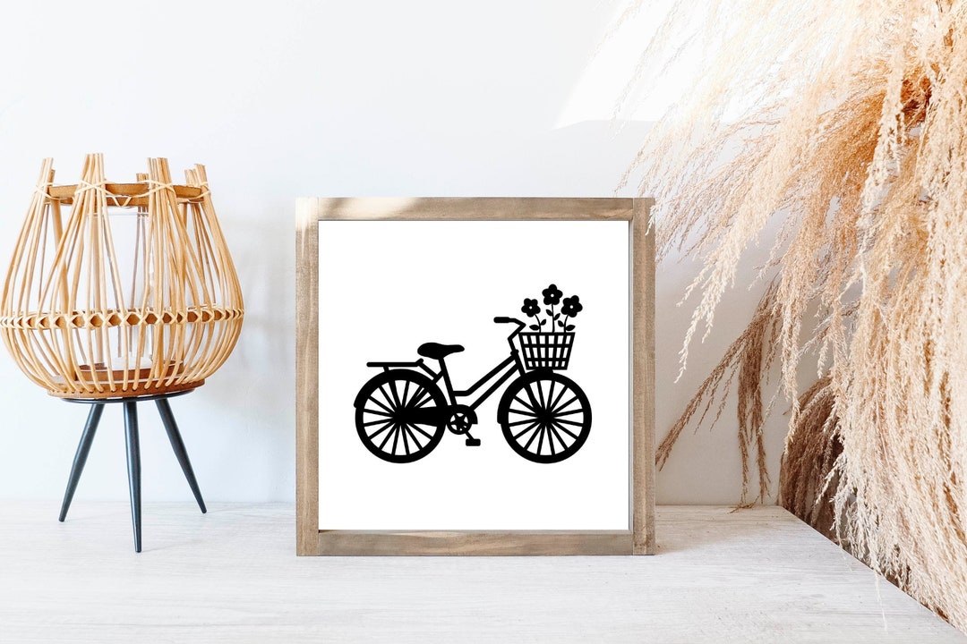 Vintage Bicycle Sign, Bike Picture, Bicycle Decor, Wooden Sign, Vintage