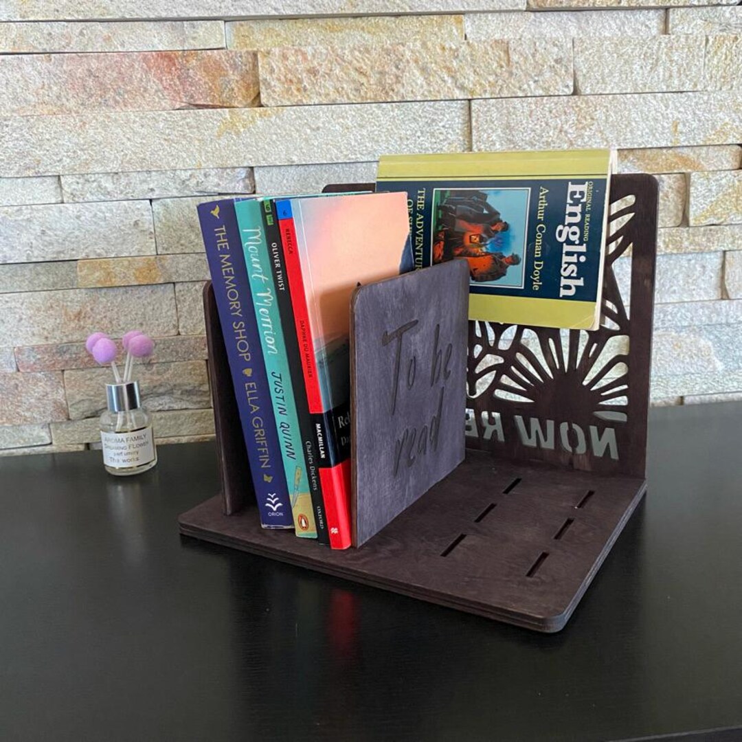 Personalized Bedside Book Stand, Laser Cut Plywood, Book Lover Gift - Etsy