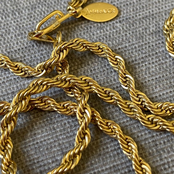 Gold rope chain necklace marked Ambassador Korea, Per… - Gem