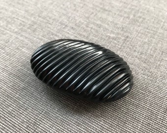 Vintage black bakelite brooch, Large antique black brooch, Art Deco hand carved bakelite brooch, Bakelite broach, Early plastic jewelry