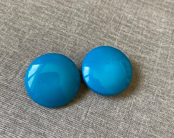 Plastic round earrings, Signed Western Germany, Non pierced earrings, Chunky circle clip on earrings, Oversized jewelry