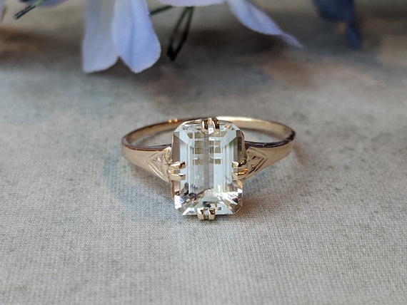Vintage Aquamarine 10k Ring, Vintage Aquamarine an