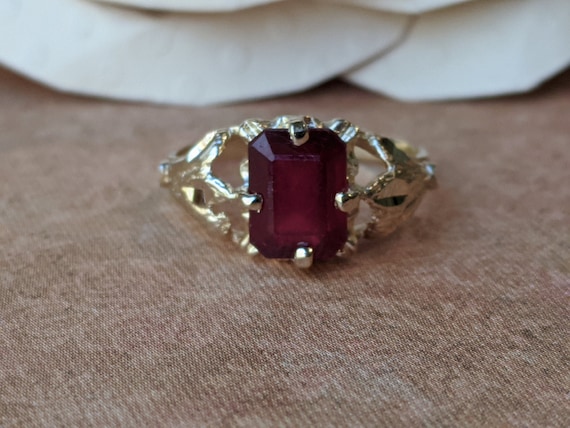 Vintage 14k Gold and Natural Ruby Ring, Vintage Ru