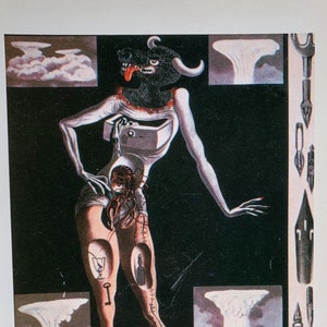 Original Vintage Postkarte Print, Salvador Dali 'Cover von Minotaure Magazine no. 8 'Gemalt 1936