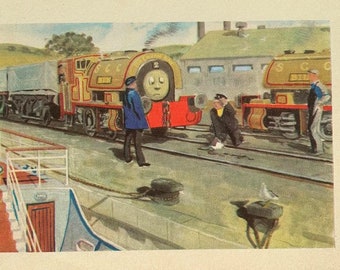 1970's Original Vintage C Reginald Dalby Main Line Engines 'Ben Leaks Diesel' Printed Book Illustration