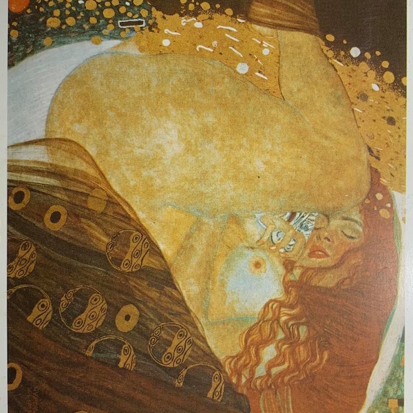 1992 Original Taschen Postcard Print, Gustav Klimt 'Danae' Painted 1907 - 1908