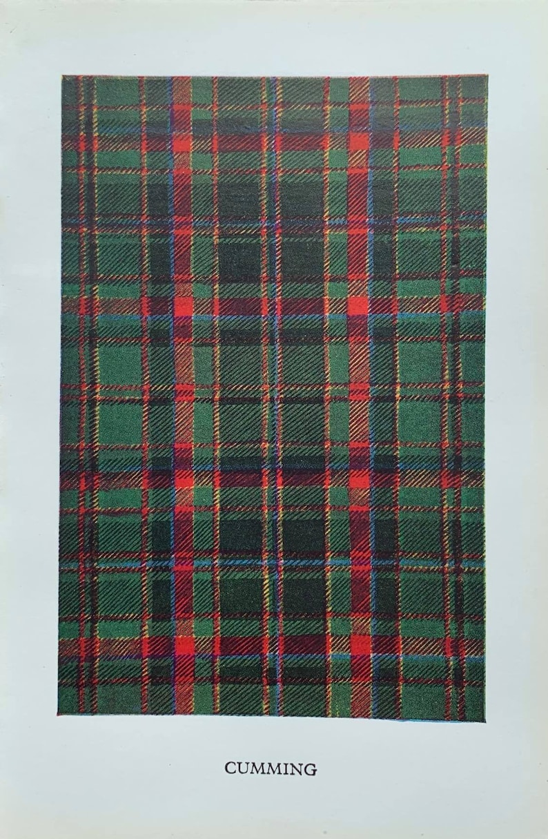 Limited time sale CUMMING 1949 Free shipping anywhere in the nation Original Vintage Print from and Clans Tartans o The